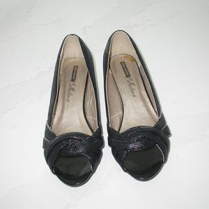 Open Toe Black Pumps